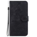 For Google Pixel 8a Lily Embossed Leather Phone Case(Black)