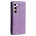 For Samsung Galaxy S23+ 5G TTUDRCH RFID Retro Texture Magnetic Leather Phone Case(Purple)