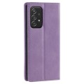 For Samsung Galaxy A52 5G / 4G TTUDRCH RFID Retro Texture Magnetic Leather Phone Case(Purple)