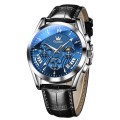 OLEVS 2876 Men Multifunctional Sports Chronograph Quartz Watch(Blue)