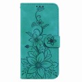 For Infinix Smart 7 HD Lily Embossed Leather Phone Case(Green)