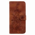 For Infinix Smart 7 HD Lily Embossed Leather Phone Case(Brown)