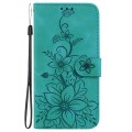 For Infinix Hot 40 / Hot 40 Pro Lily Embossed Leather Phone Case(Green)