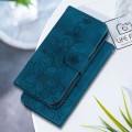 For Infinix Hot 40 / Hot 40 Pro Lily Embossed Leather Phone Case(Dark Blue)