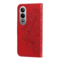 For OnePlus Ace 3V 7-petal Flowers Embossing Leather Phone Case(Red)