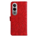 For OnePlus Ace 3V Embossed Sunflower Leather Phone Case(Red)