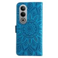 For OnePlus Ace 3V Embossed Sunflower Leather Phone Case(Blue)