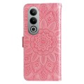 For OnePlus Ace 3V Embossed Sunflower Leather Phone Case(Rose Gold)