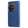 For OnePlus 12 Fashion Calf Texture Zipper Leather Phone Case(Blue)
