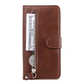 For OnePlus 12 Fashion Calf Texture Zipper Leather Phone Case(Brown)