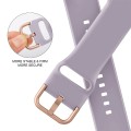 For Apple Watch SE 2022 44mm Pin Buckle Silicone Watch Band(Baby Purple)
