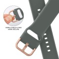 For Apple Watch SE 44mm Pin Buckle Silicone Watch Band(Olive)