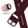 For Apple Watch SE 44mm Pin Buckle Silicone Watch Band(Wine Red)