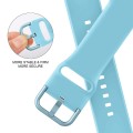 For Apple Watch Series 6 44mm Pin Buckle Silicone Watch Band(Light Blue)