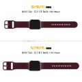 For Apple Watch Series 3 38mm Pin Buckle Silicone Watch Band(Wine Red)