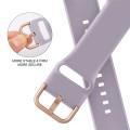 For Apple Watch Series 3 42mm Pin Buckle Silicone Watch Band(Baby Purple)