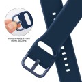 For Apple Watch Series 3 42mm Pin Buckle Silicone Watch Band(Abyss Blue)