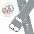 For Apple Watch Series 3 42mm Pin Buckle Silicone Watch Band(Light Grey)