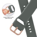 For Apple Watch 42mm Pin Buckle Silicone Watch Band(Olive)