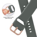 For Apple Watch Series 9 41mm Pin Buckle Silicone Watch Band(Olive)