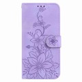 For Tecno Pova 5 Pro Lily Embossed Leather Phone Case(Purple)