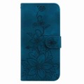 For Tecno Pova 5 Pro Lily Embossed Leather Phone Case(Dark Blue)