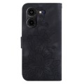 For Tecno Pova 5 Pro Lily Embossed Leather Phone Case(Black)
