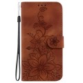 For Tecno Spark 20 Lily Embossed Leather Phone Case(Brown)