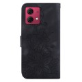 For Motorola Moto G84 Lily Embossed Leather Phone Case(Black)