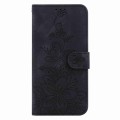 For Motorola Moto G54 Lily Embossed Leather Phone Case(Black)
