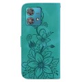 For Motorola Edge 40 Neo Lily Embossed Leather Phone Case(Green)