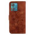 For Motorola Edge 40 Neo Lily Embossed Leather Phone Case(Brown)