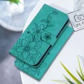 For OPPO Reno11 Global Lily Embossed Leather Phone Case(Green)