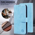 For Google Pixel 9 Pro Skin Feeling Oil Leather Texture PU + TPU Phone Case(Light Blue)