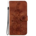 For Realme 12 5G Lily Embossed Leather Phone Case(Brown)