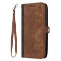 For Honor 100 Side Buckle Double Fold Hand Strap Leather Phone Case(Brown)