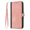 For Honor 100 Side Buckle Double Fold Hand Strap Leather Phone Case(Pink)