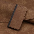 For Honor 100 Pro Side Buckle Double Fold Hand Strap Leather Phone Case(Brown)