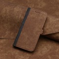 For Honor X7b Side Buckle Double Fold Hand Strap Leather Phone Case(Brown)