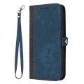 For Realme 12 5G Global Side Buckle Double Fold Hand Strap Leather Phone Case(Royal Blue)