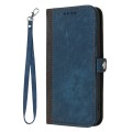 For Huawei Enjoy 70 Side Buckle Double Fold Hand Strap Leather Phone Case(Royal Blue)