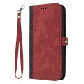 For Huawei Enjoy 70 Side Buckle Double Fold Hand Strap Leather Phone Case(Red)