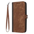 For Motorola Moto G54 Global Side Buckle Double Fold Hand Strap Leather Phone Case(Brown)