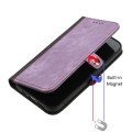 For Samsung Galaxy M34 Side Buckle Double Fold Hand Strap Leather Phone Case(Purple)