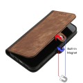 For Samsung Galaxy A25 Side Buckle Double Fold Hand Strap Leather Phone Case(Brown)