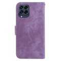 For Samsung Galaxy M33 5G Little Tiger Embossed Leather Phone Case(Purple)