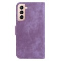 For Samsung Galaxy S22+ 5G Little Tiger Embossed Leather Phone Case(Purple)