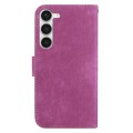 For Samsung Galaxy S23 5G Little Tiger Embossed Leather Phone Case(Rose Red)