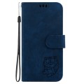 For Samsung Galaxy S23+ 5G Little Tiger Embossed Leather Phone Case(Dark Blue)