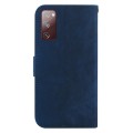 For Samsung Galaxy S20 FE 5G Little Tiger Embossed Leather Phone Case(Dark Blue)